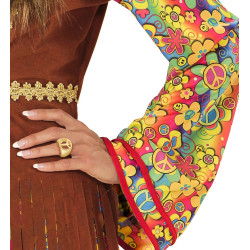 Hippie prsteň, zlatá farba